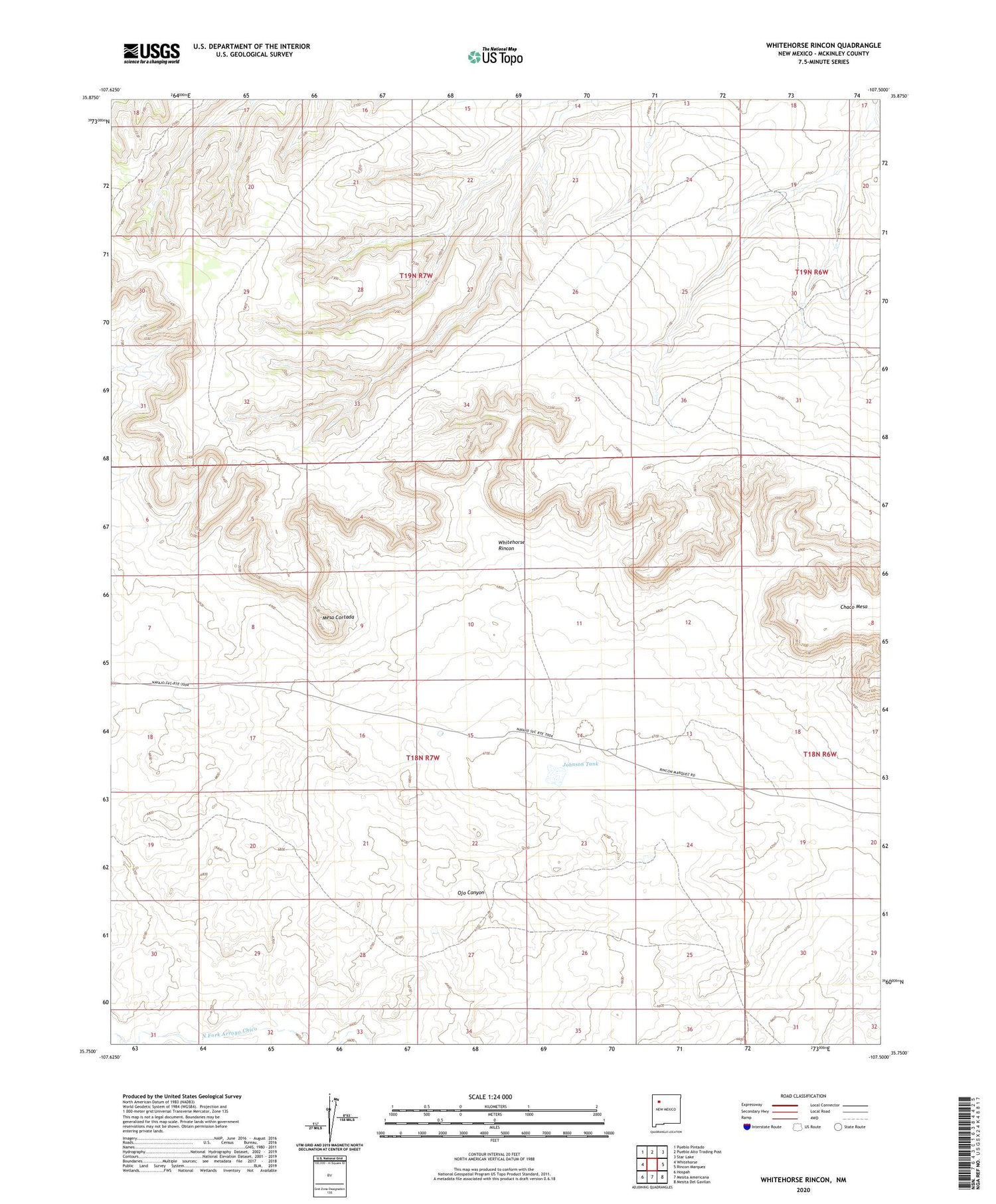 Whitehorse Rincon New Mexico US Topo Map Image