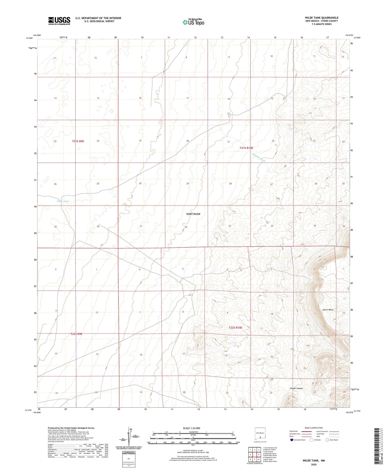 Wilde Tank New Mexico US Topo Map Image