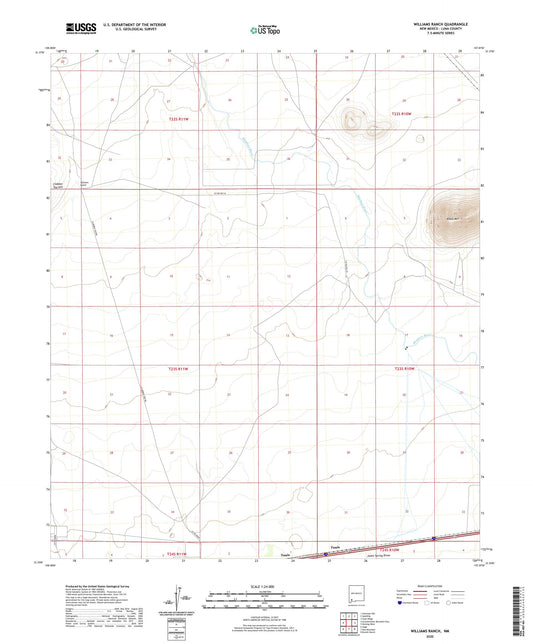 Williams Ranch New Mexico US Topo Map Image