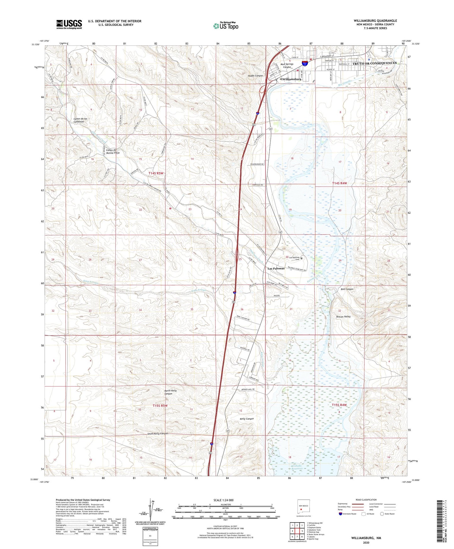 Williamsburg New Mexico US Topo Map Image