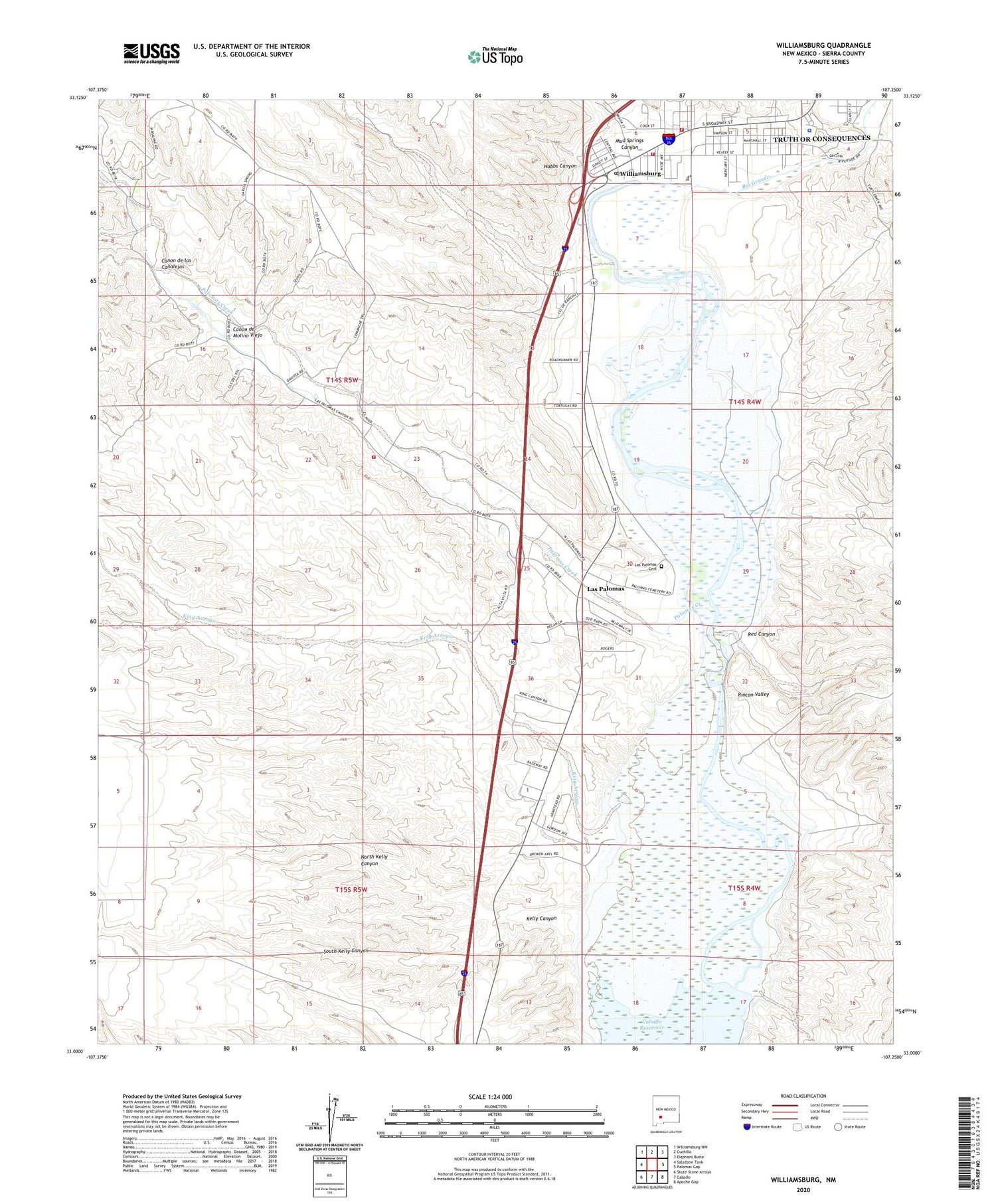 Williamsburg New Mexico US Topo Map Image