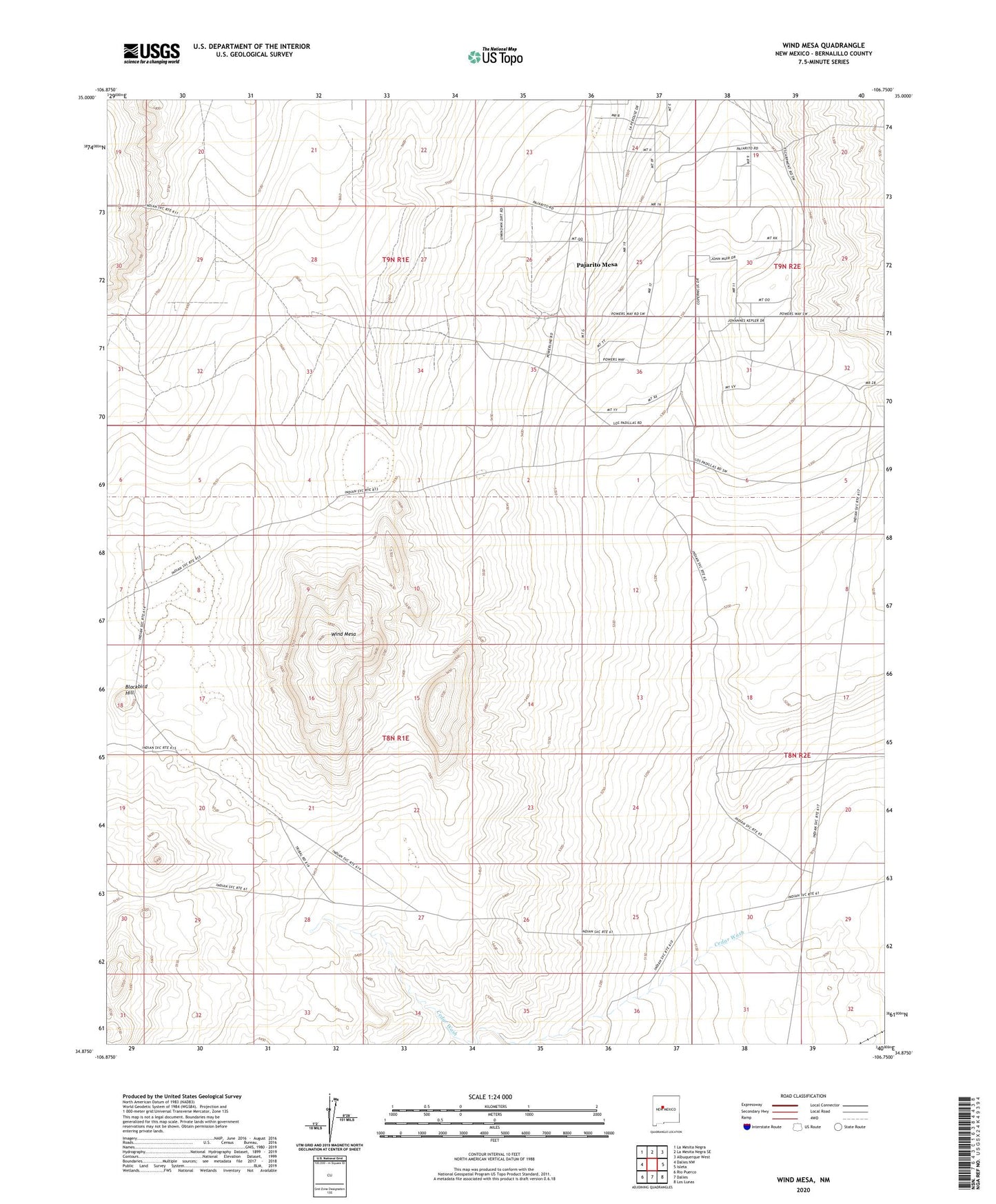 Wind Mesa New Mexico US Topo Map Image