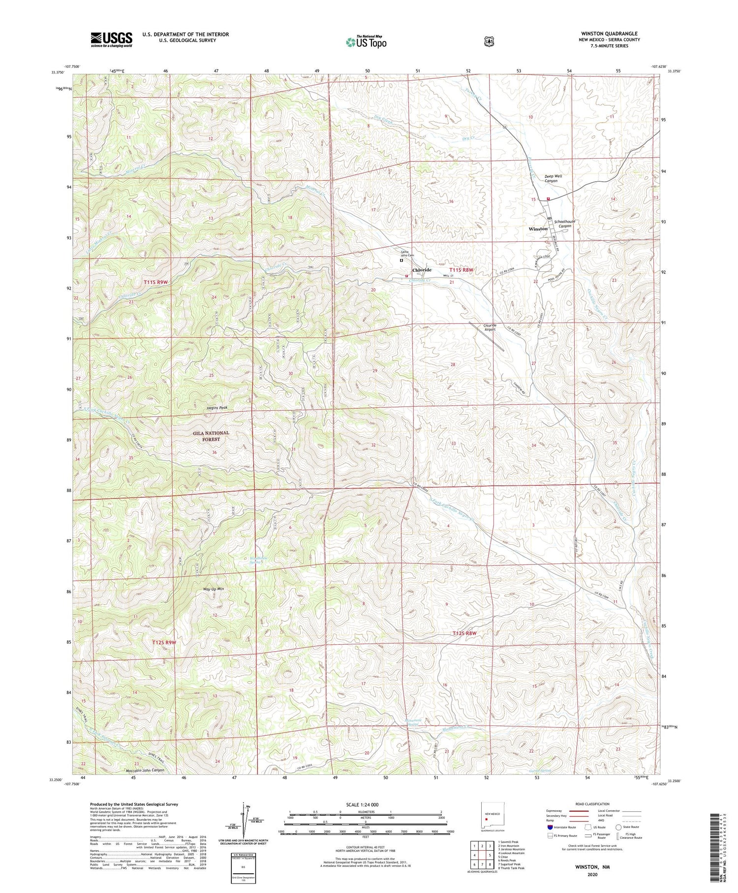 Winston New Mexico US Topo Map Image