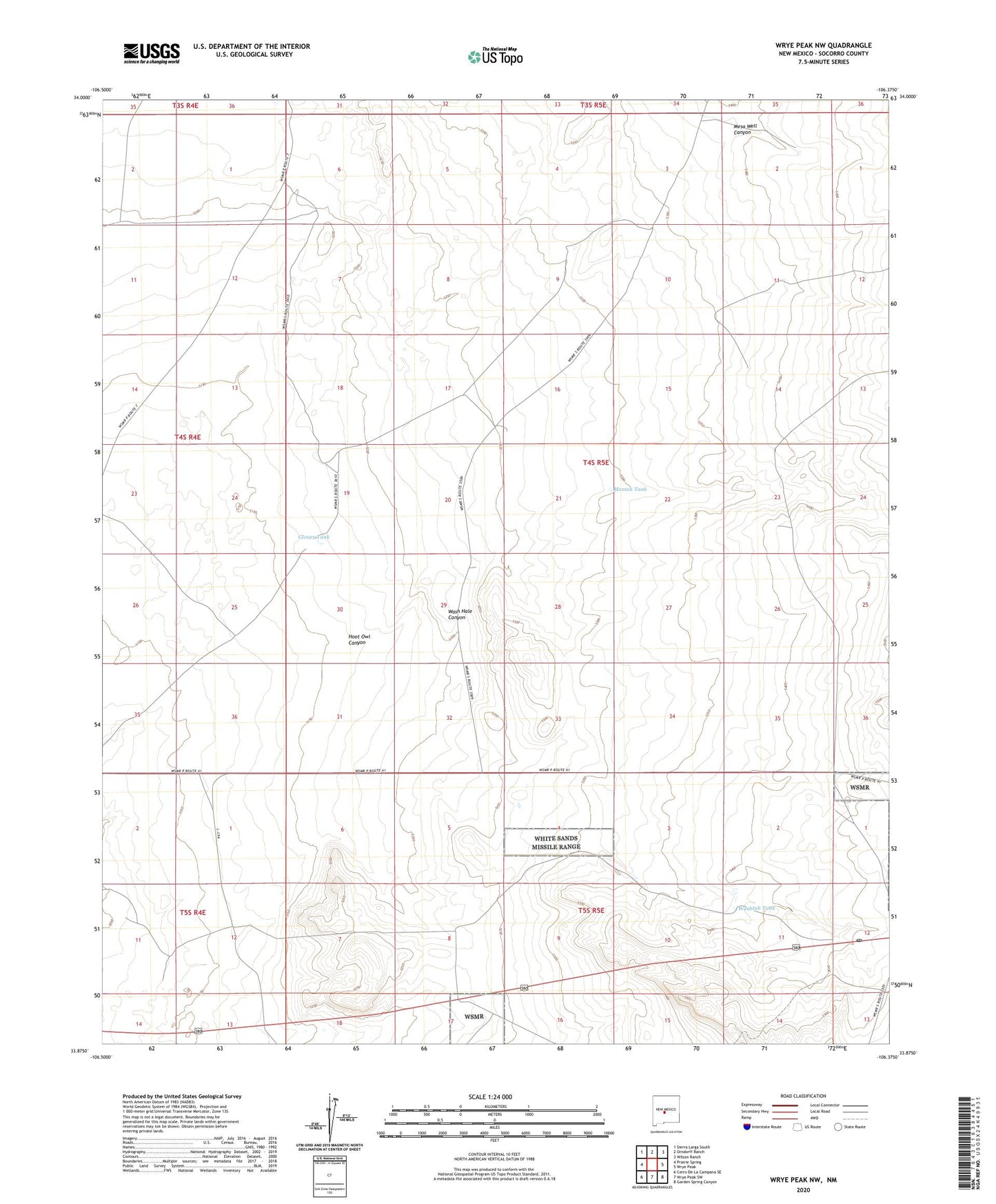 Wrye Peak NW New Mexico US Topo Map Image