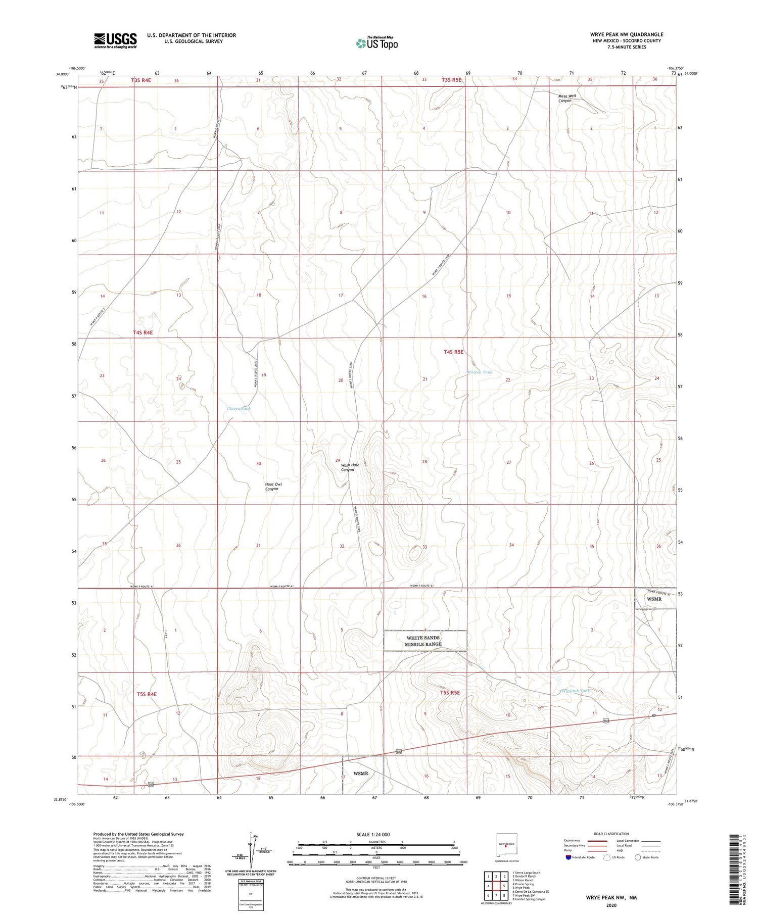 Wrye Peak NW New Mexico US Topo Map Image