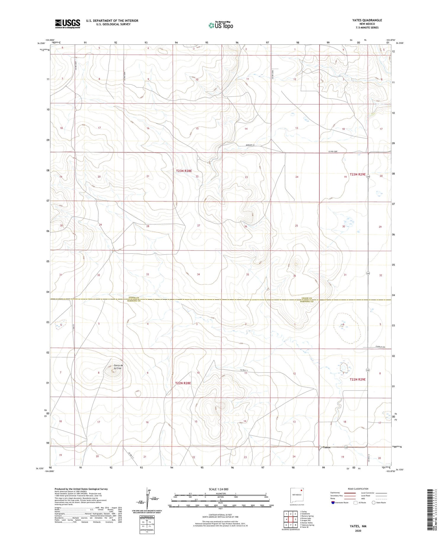 Yates New Mexico US Topo Map Image