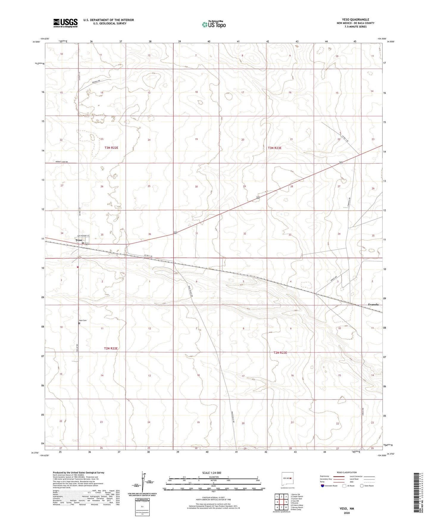 Yeso New Mexico US Topo Map Image