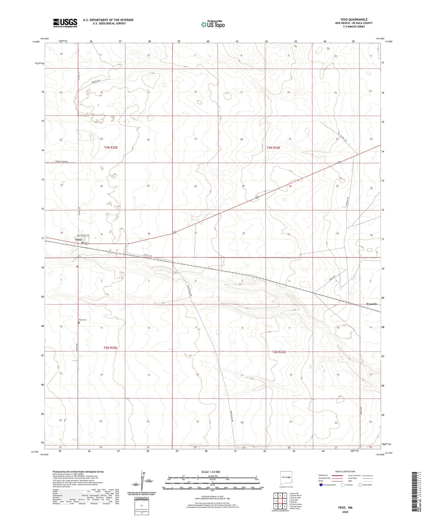 Yeso New Mexico US Topo Map Image