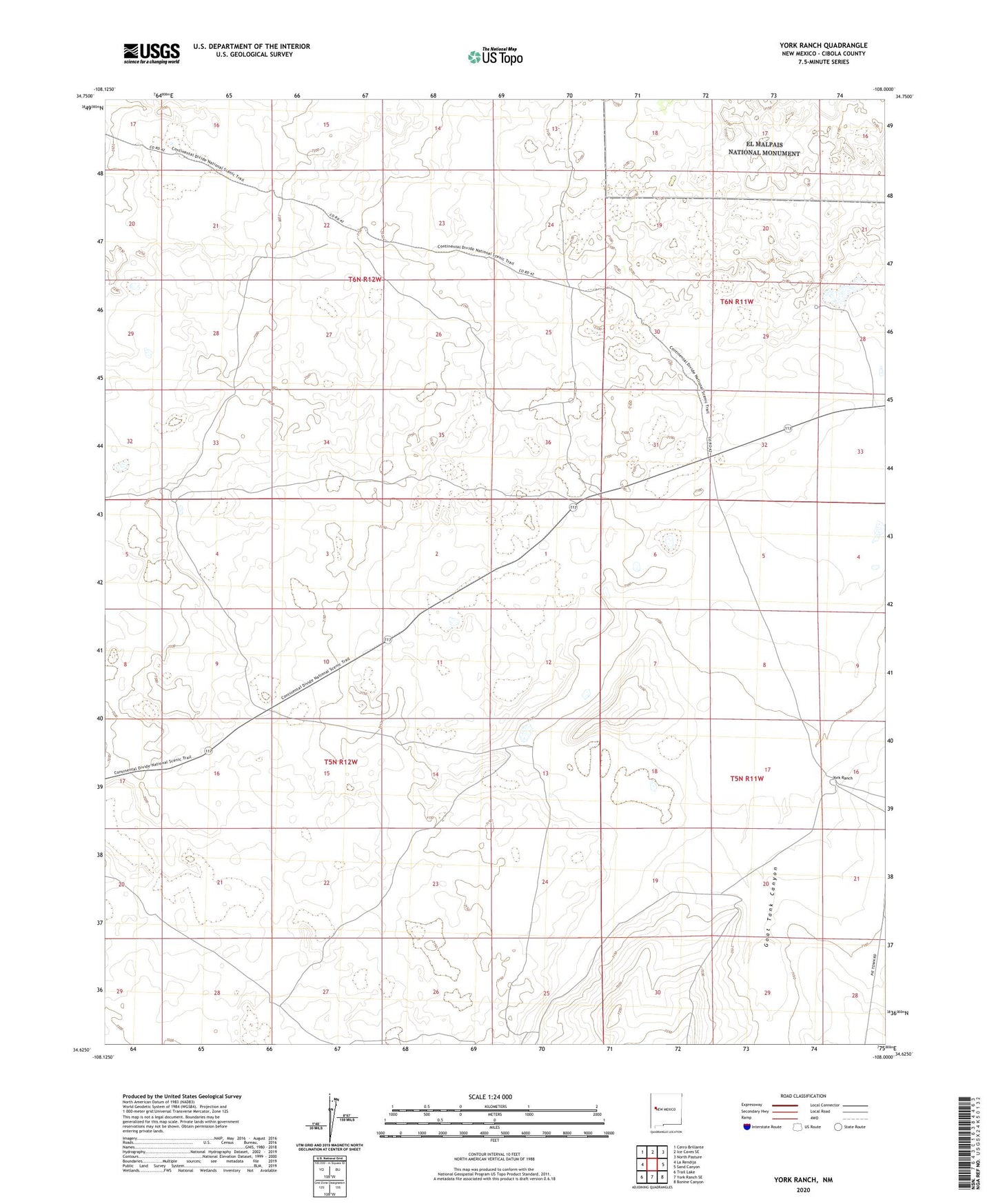 York Ranch New Mexico US Topo Map Image