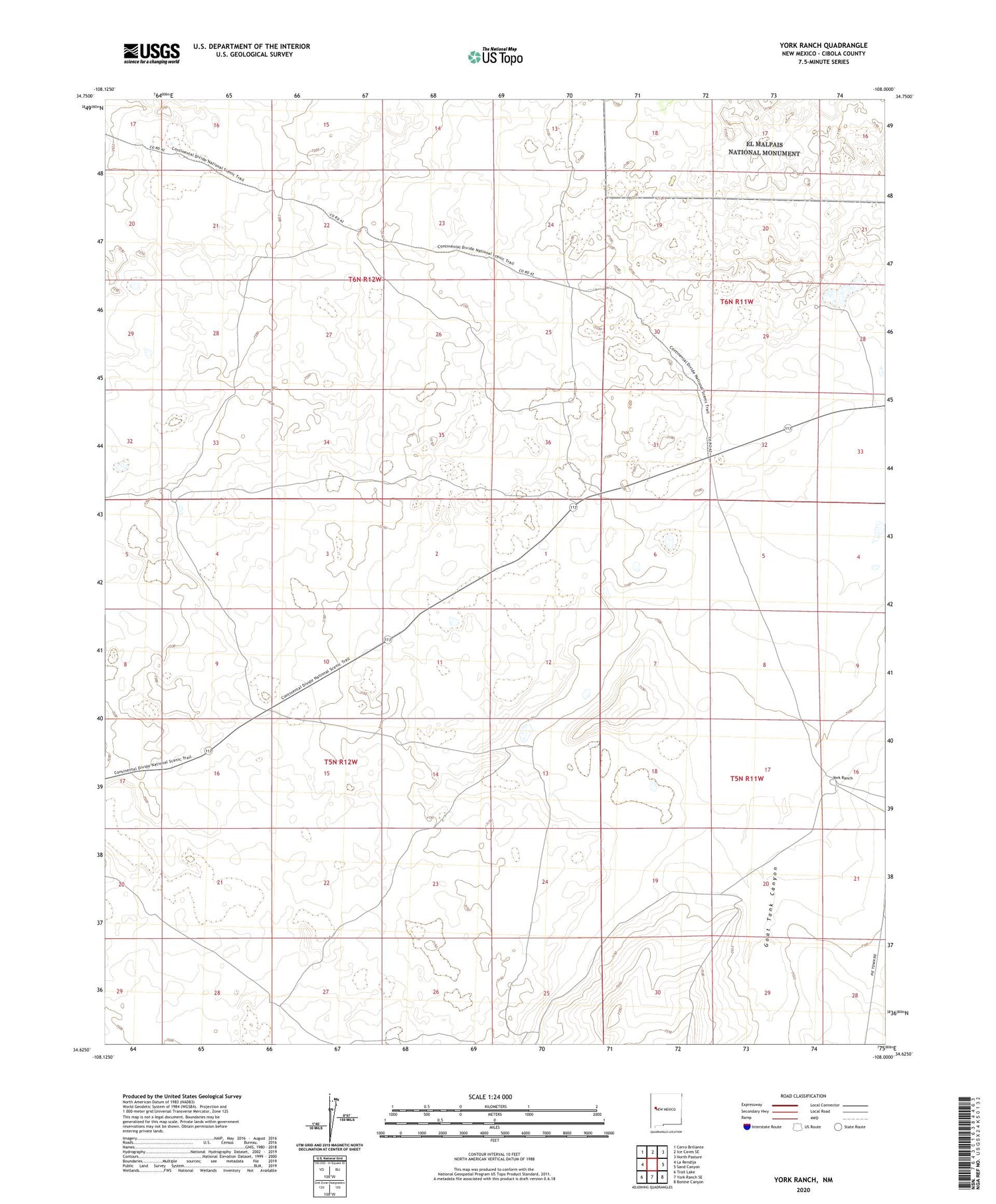 York Ranch New Mexico US Topo Map Image