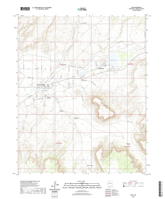 Zuni New Mexico US Topo Map Image