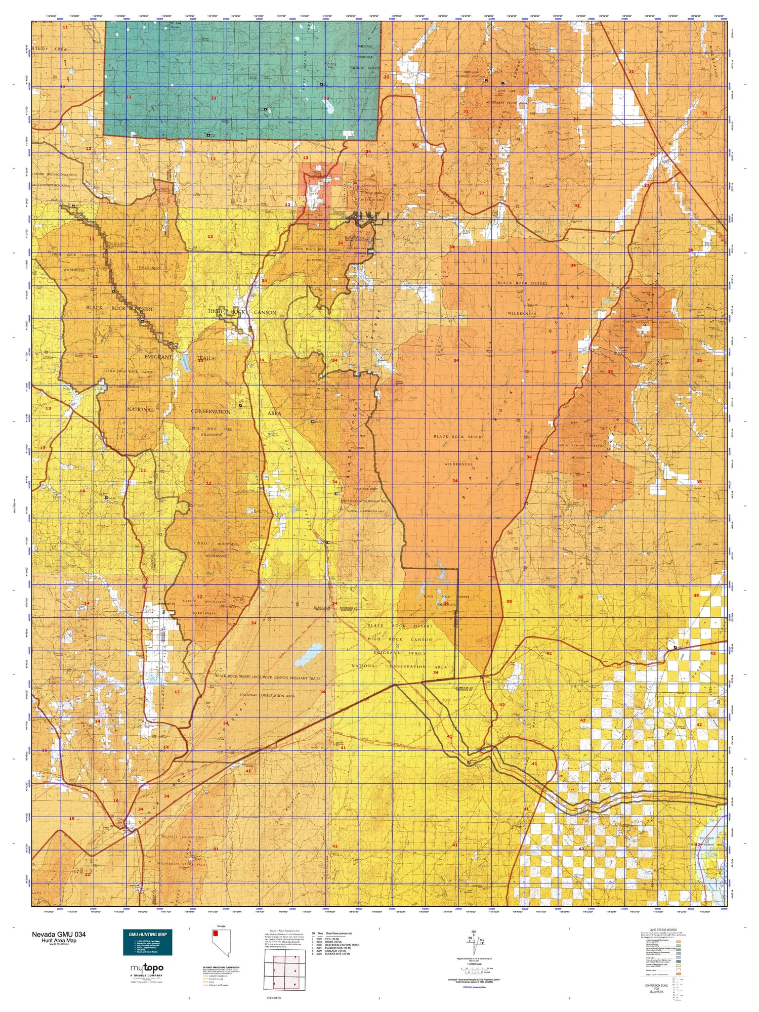 Nevada GMU 034 Map Image