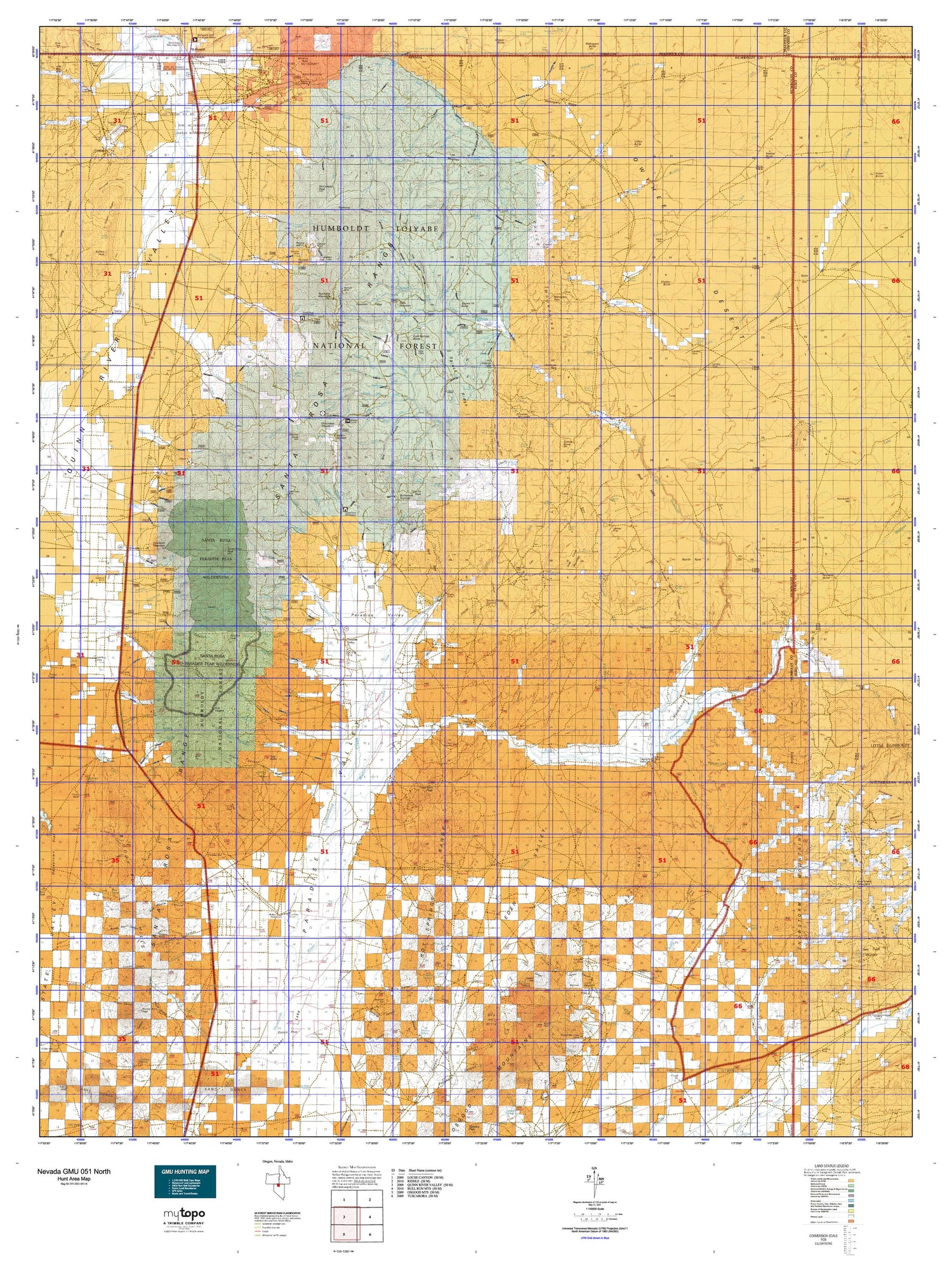 Nevada GMU 051 North Map Image