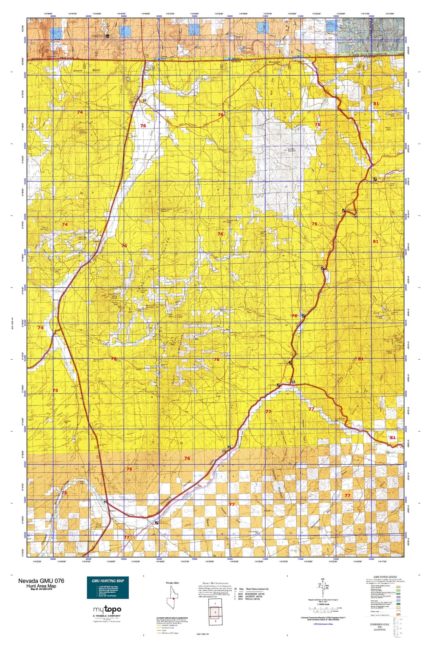 Nevada GMU 076 Map Image