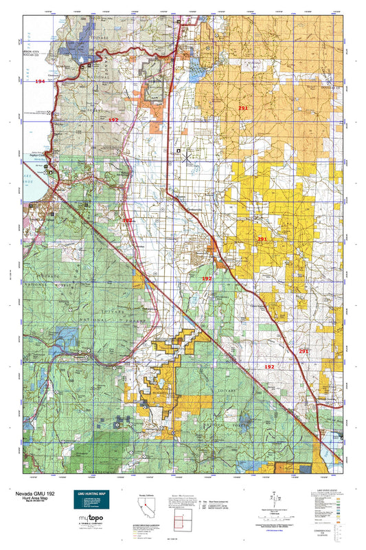 Nevada GMU 192 Map Image
