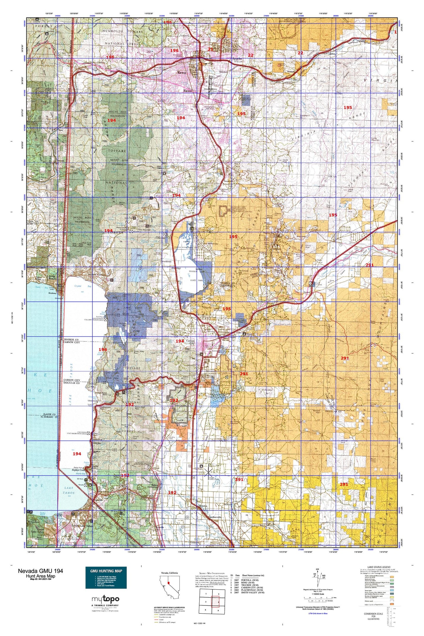 Nevada GMU 194 Map Image