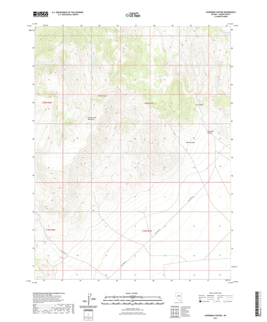 Ackerman Canyon Nevada US Topo Map Image
