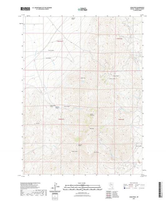 Adam Peak Nevada US Topo Map Image
