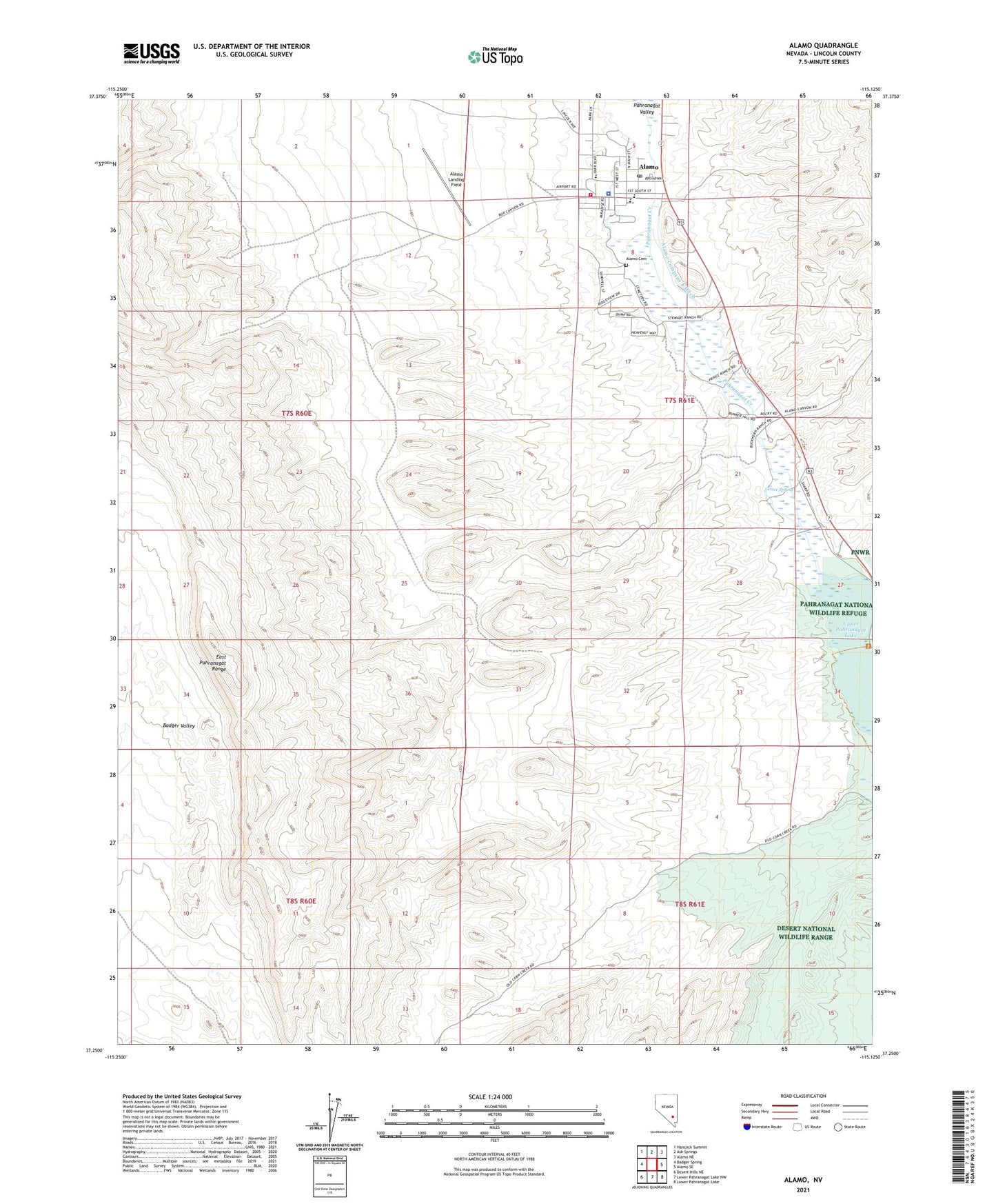 Alamo Nevada US Topo Map Image