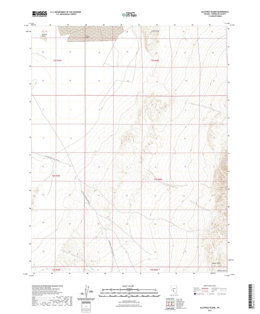 Alcatraz Island Nevada US Topo Map Image