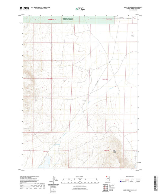 Alder Creek Ranch Nevada US Topo Map Image