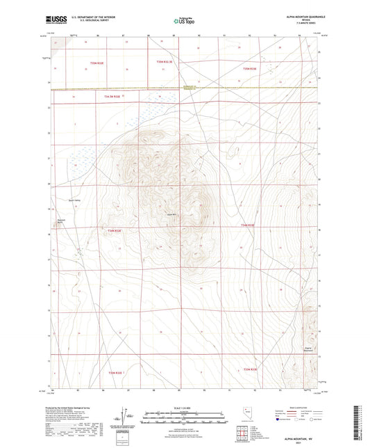Alpha Mountain Nevada US Topo Map Image