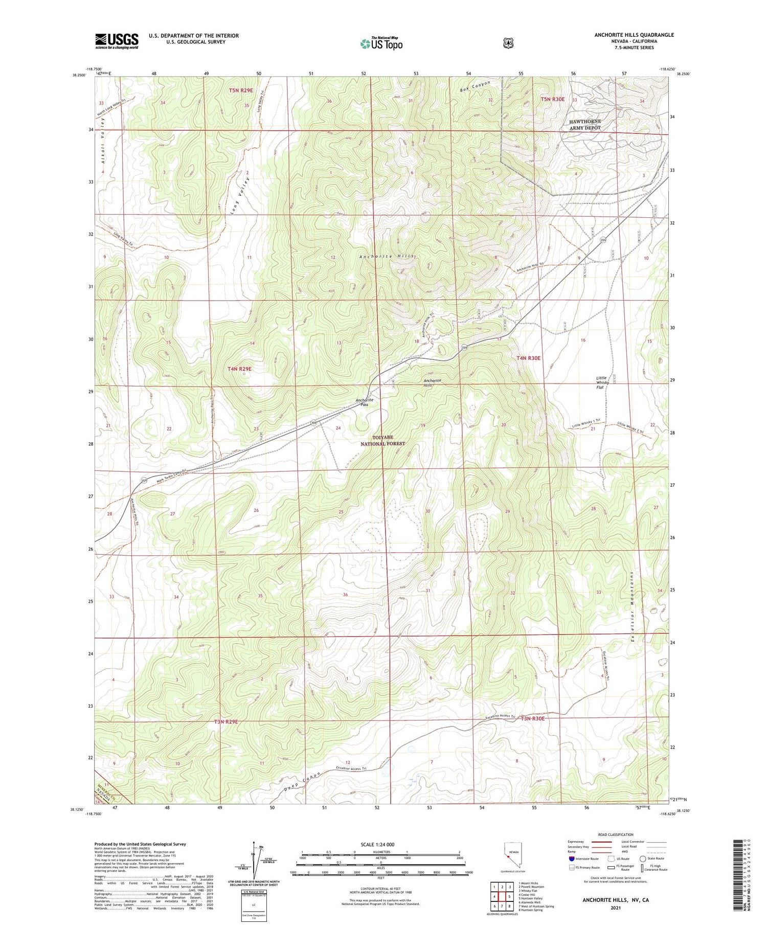 Anchorite Hills Nevada US Topo Map Image