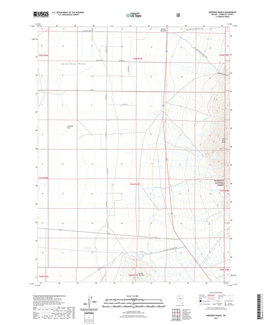 Andorno Ranch Nevada US Topo Map Image