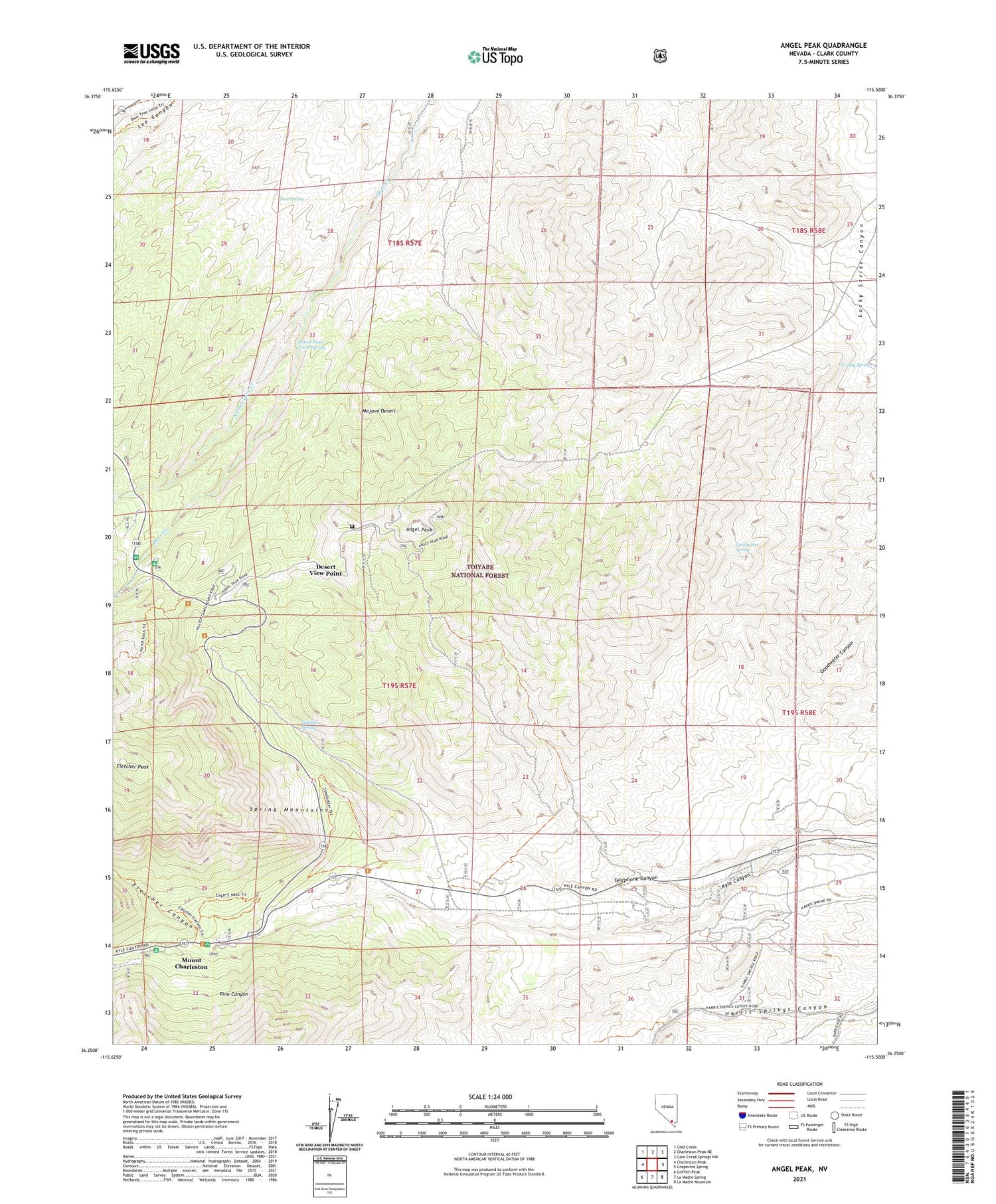 Angel Peak Nevada US Topo Map Image