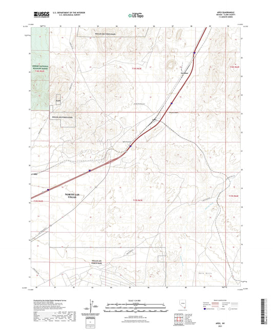 Apex Nevada US Topo Map Image
