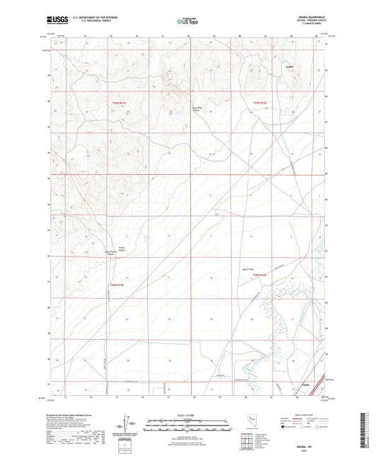Arabia Nevada US Topo Map Image