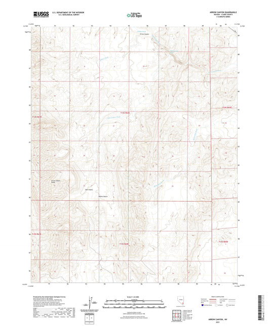 Arrow Canyon Nevada US Topo Map Image