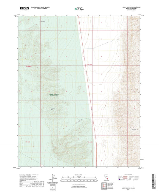 Arrow Canyon NW Nevada US Topo Map Image