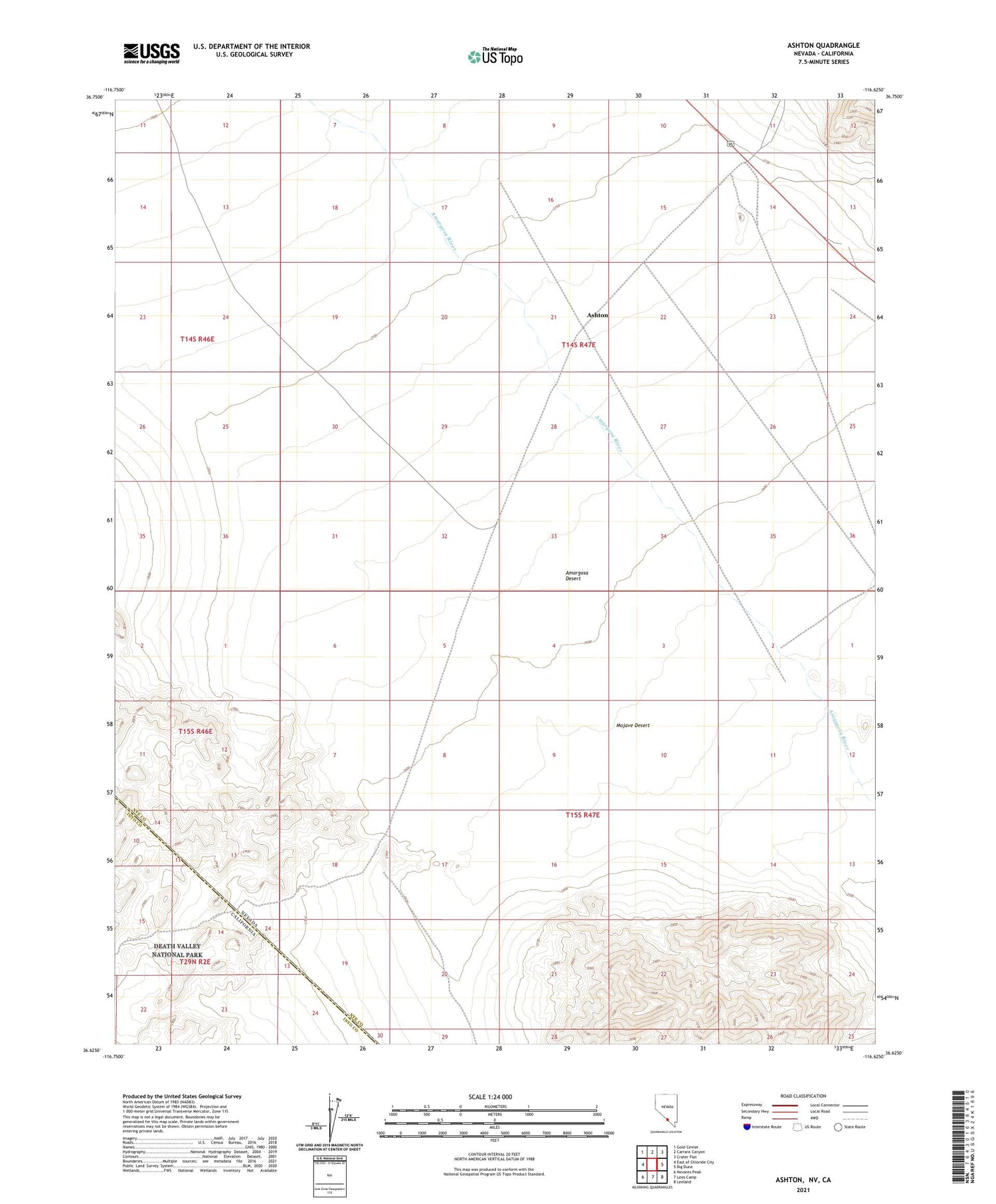 Ashton Nevada US Topo Map Image