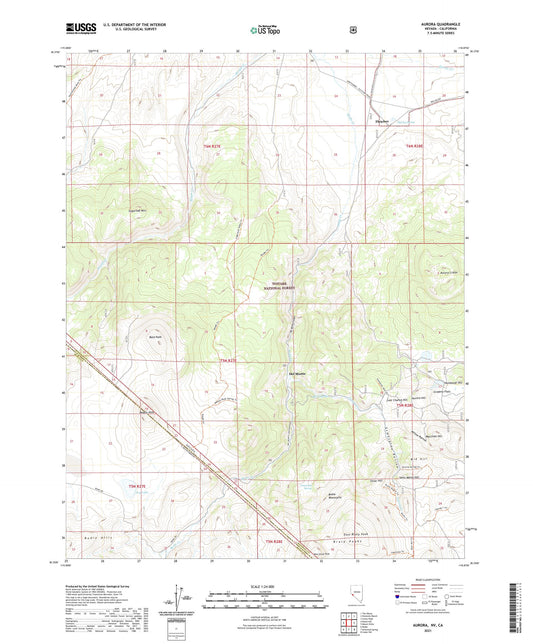 Aurora Nevada US Topo Map Image