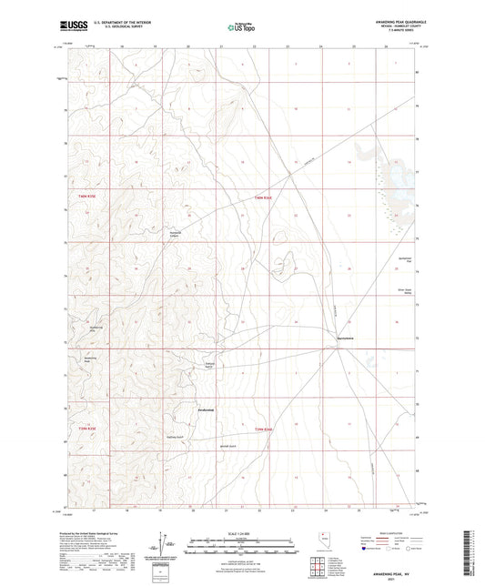 Awakening Peak Nevada US Topo Map Image