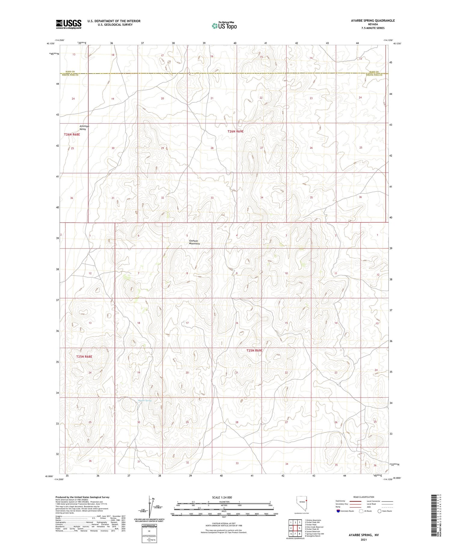 Ayarbe Spring Nevada US Topo Map Image