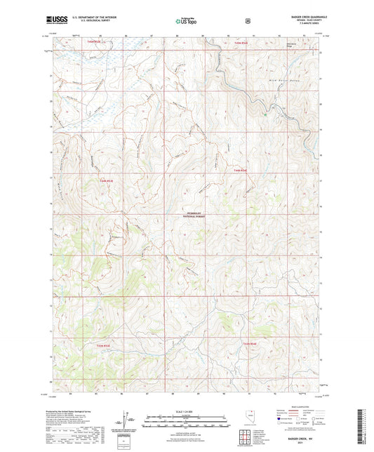 Badger Creek Nevada US Topo Map Image