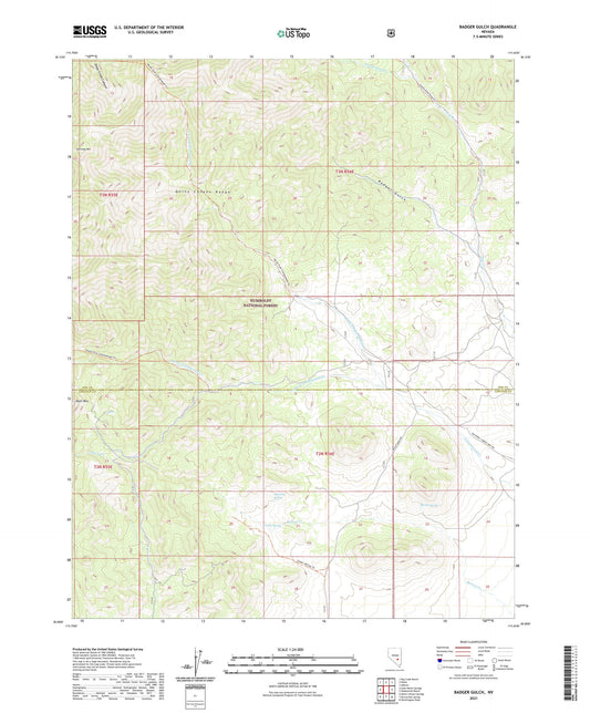 Badger Gulch Nevada US Topo Map Image