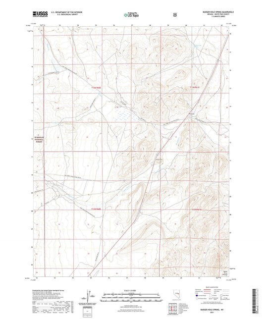 Badger Hole Spring Nevada US Topo Map Image