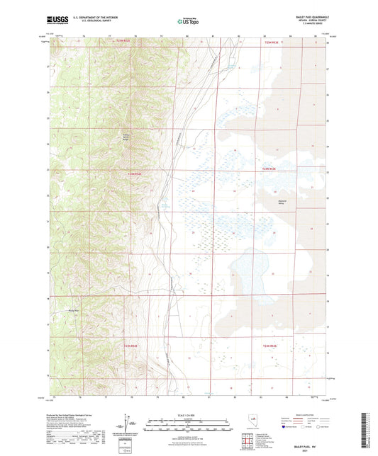 Bailey Pass Nevada US Topo Map Image
