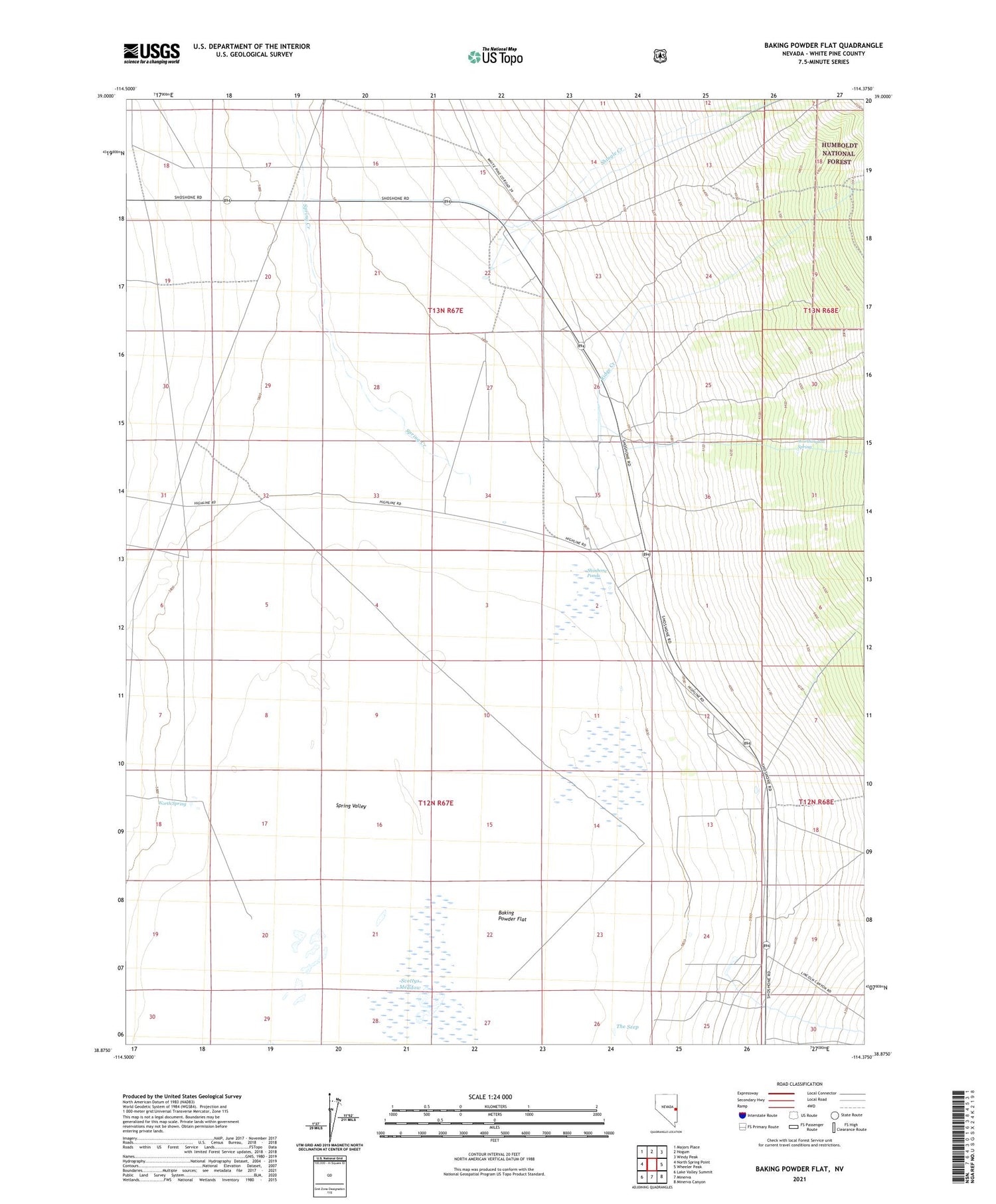 Baking Powder Flat Nevada US Topo Map Image