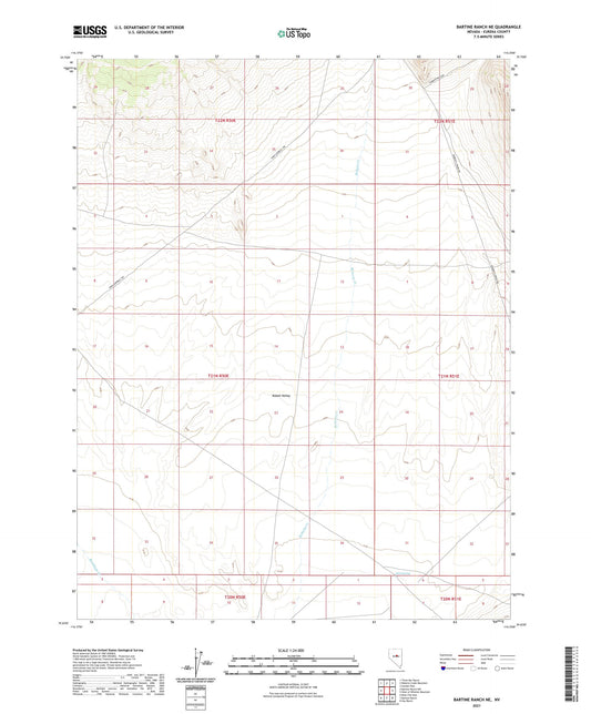 Bartine Ranch NE Nevada US Topo Map Image