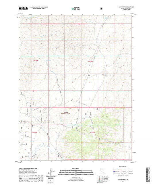 Barton Spring Nevada US Topo Map Image