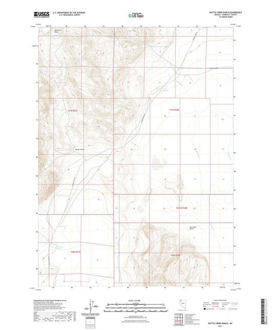 Battle Creek Ranch Nevada US Topo Map Image