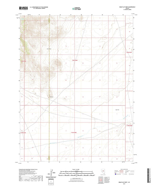 Bean Flat West Nevada US Topo Map Image