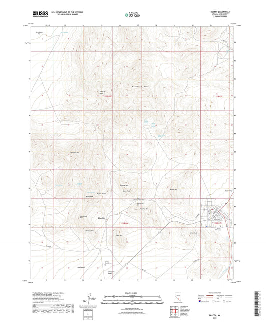 Beatty Nevada US Topo Map Image