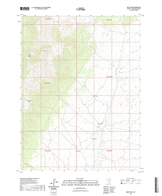Becky Peak Nevada US Topo Map Image