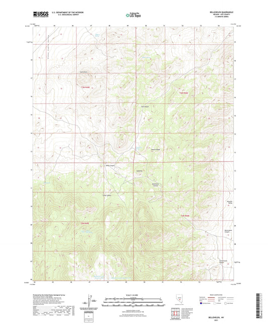 Bellehelen Nevada US Topo Map Image