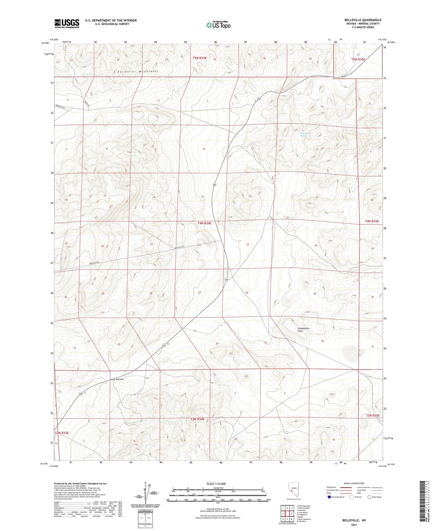 Belleville Nevada US Topo Map Image
